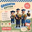 Custom Figure 3D Dari Foto - Mini Patung Wajah Custom Hadiah Unik Wisuda Ulang Tahun Gift Merchandise Chibi Bobblehead Cartoon Figurin